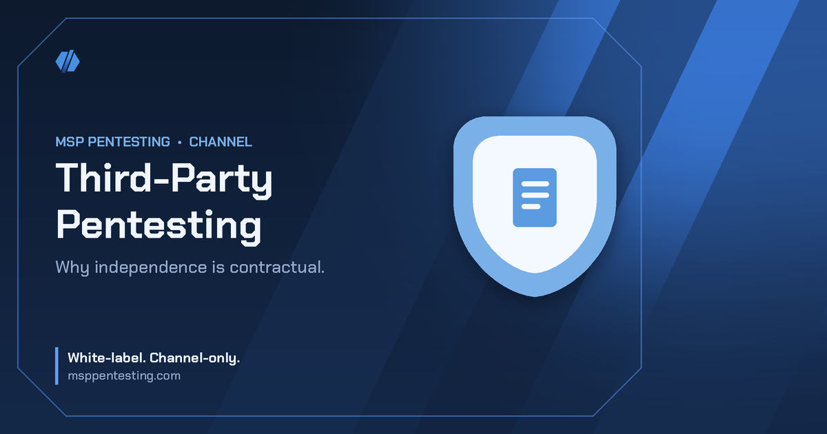 Third-Party Pentesting title card with a doc icon in the MSP Pentesting brand style.