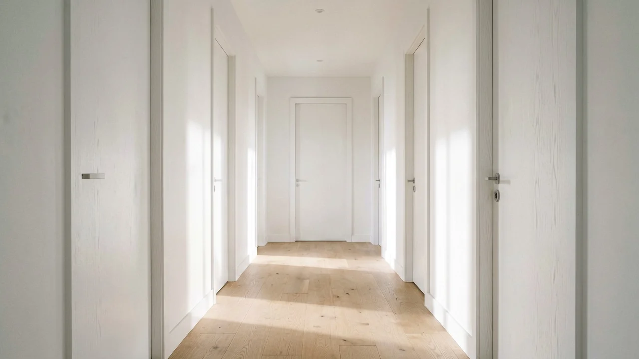 portes-interieures-blanches-alignees-stock