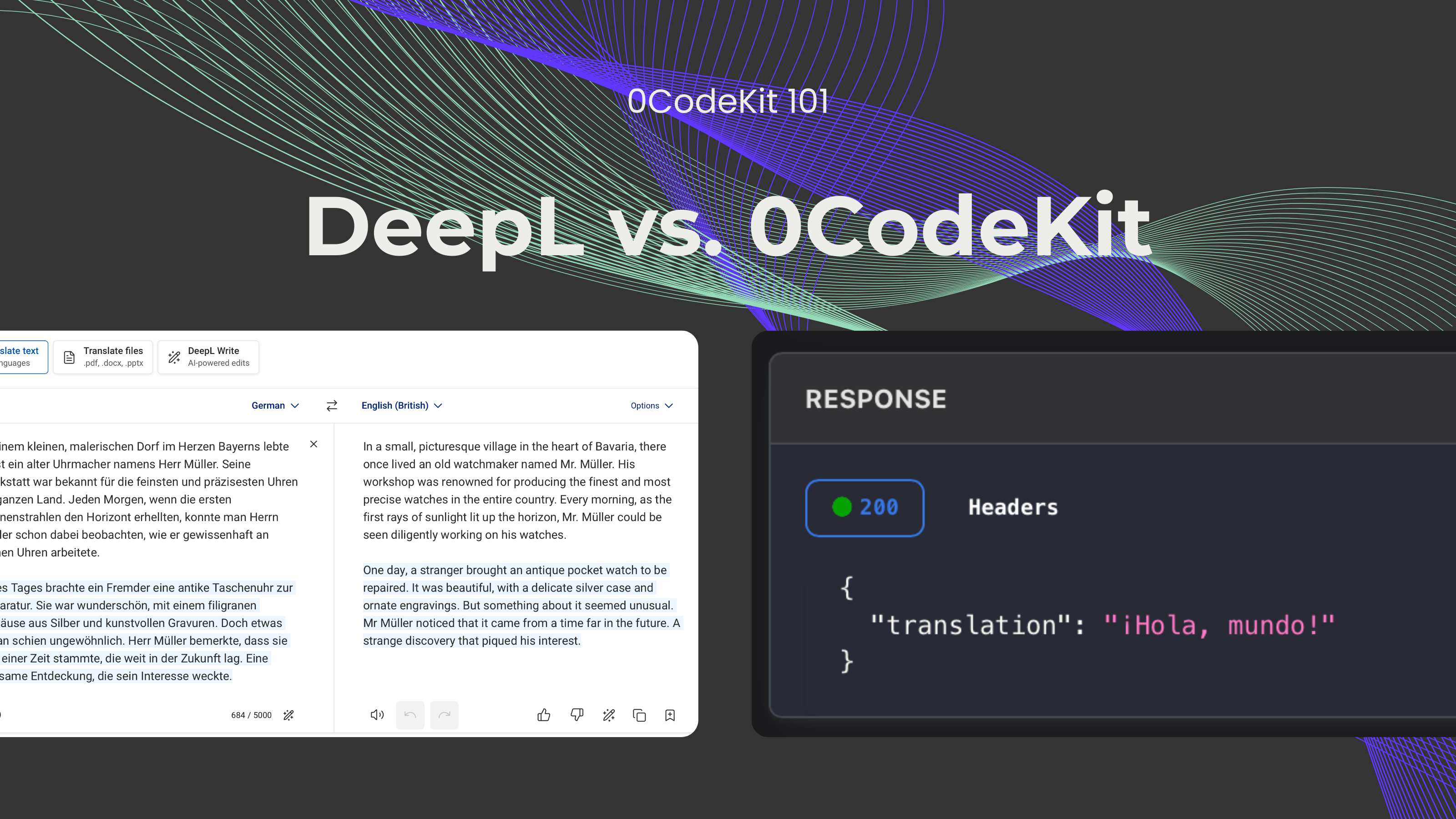 DeepL vs. 0CodeKit