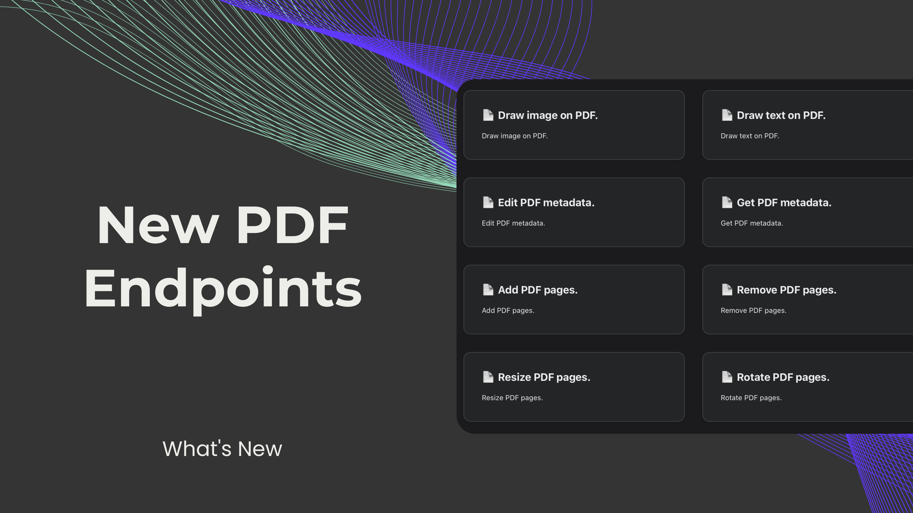 11 New PDF Endpoints