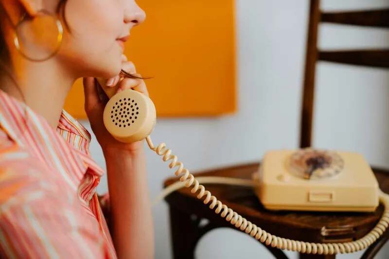 Woman talking on a phone