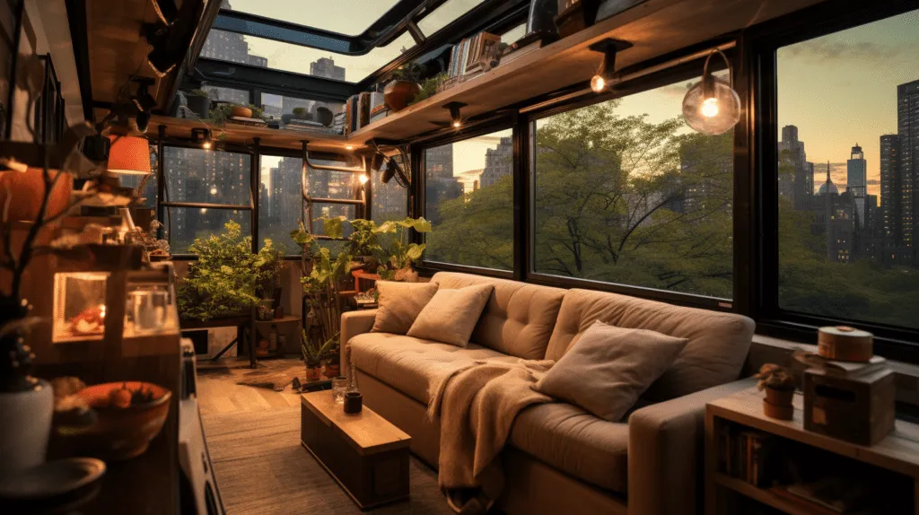 glass box truck living space