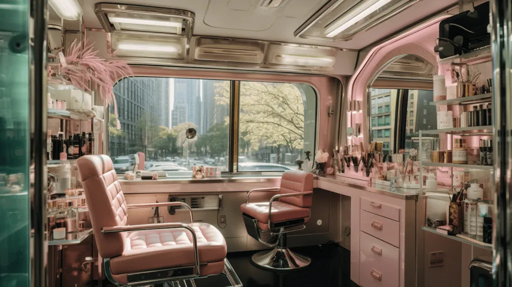 glass box truck makeup studio