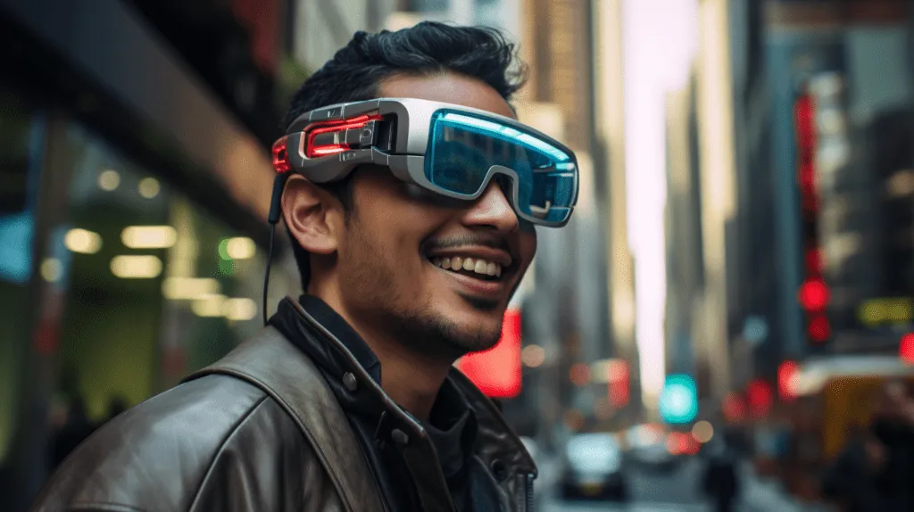wearing AR glasses
