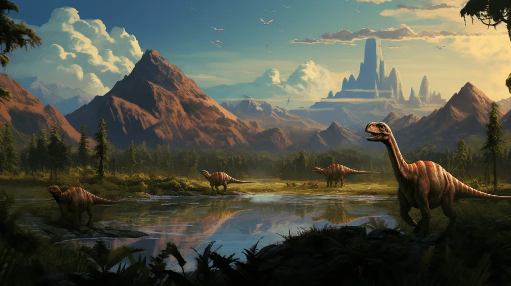 dinosaur landscape VR