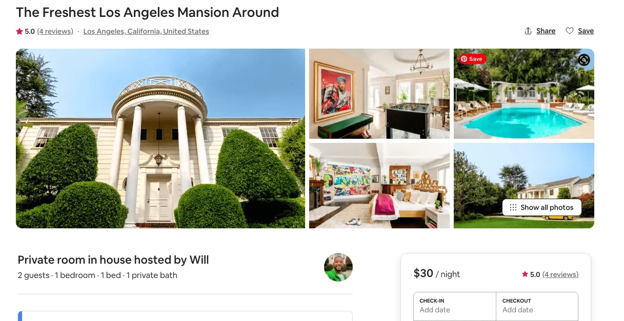 fresh prince house airbnb