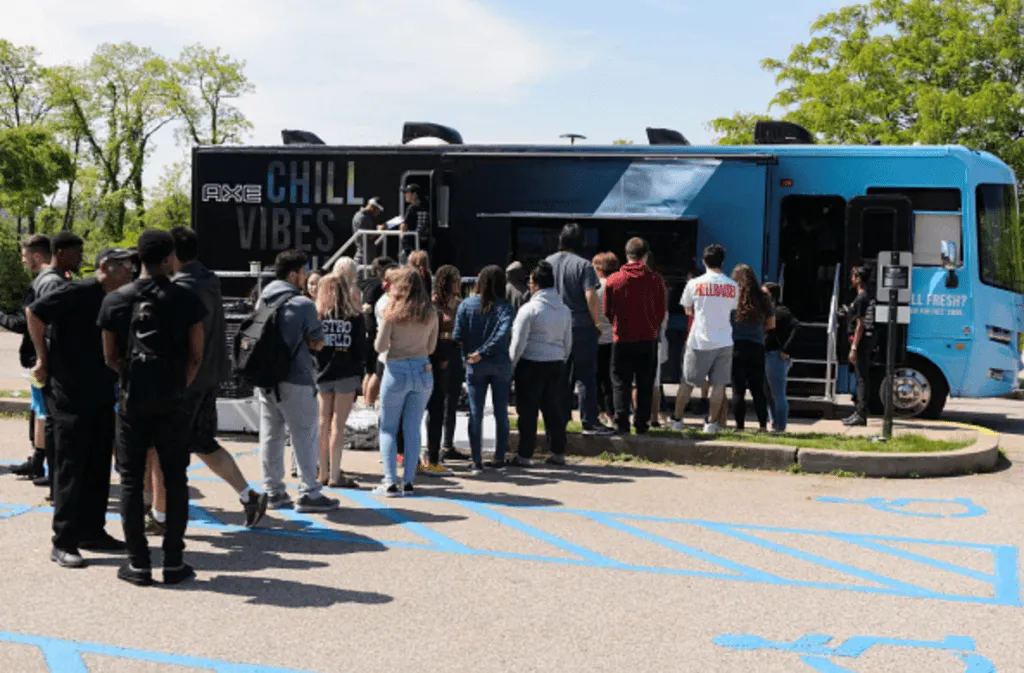 Axe deodorant custom branded tour bus