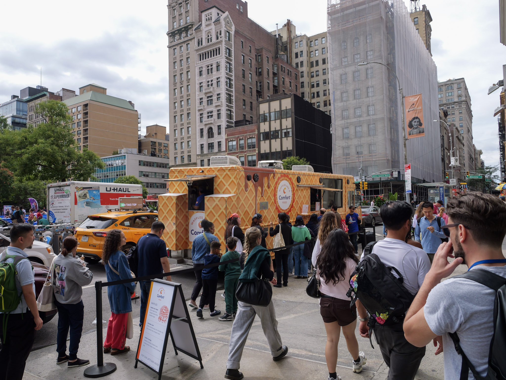 Create a multi-sensory, emotionally immersive activation for National Waffle Day by transforming a high-traffic, busy location into a calm, comforting oasis.