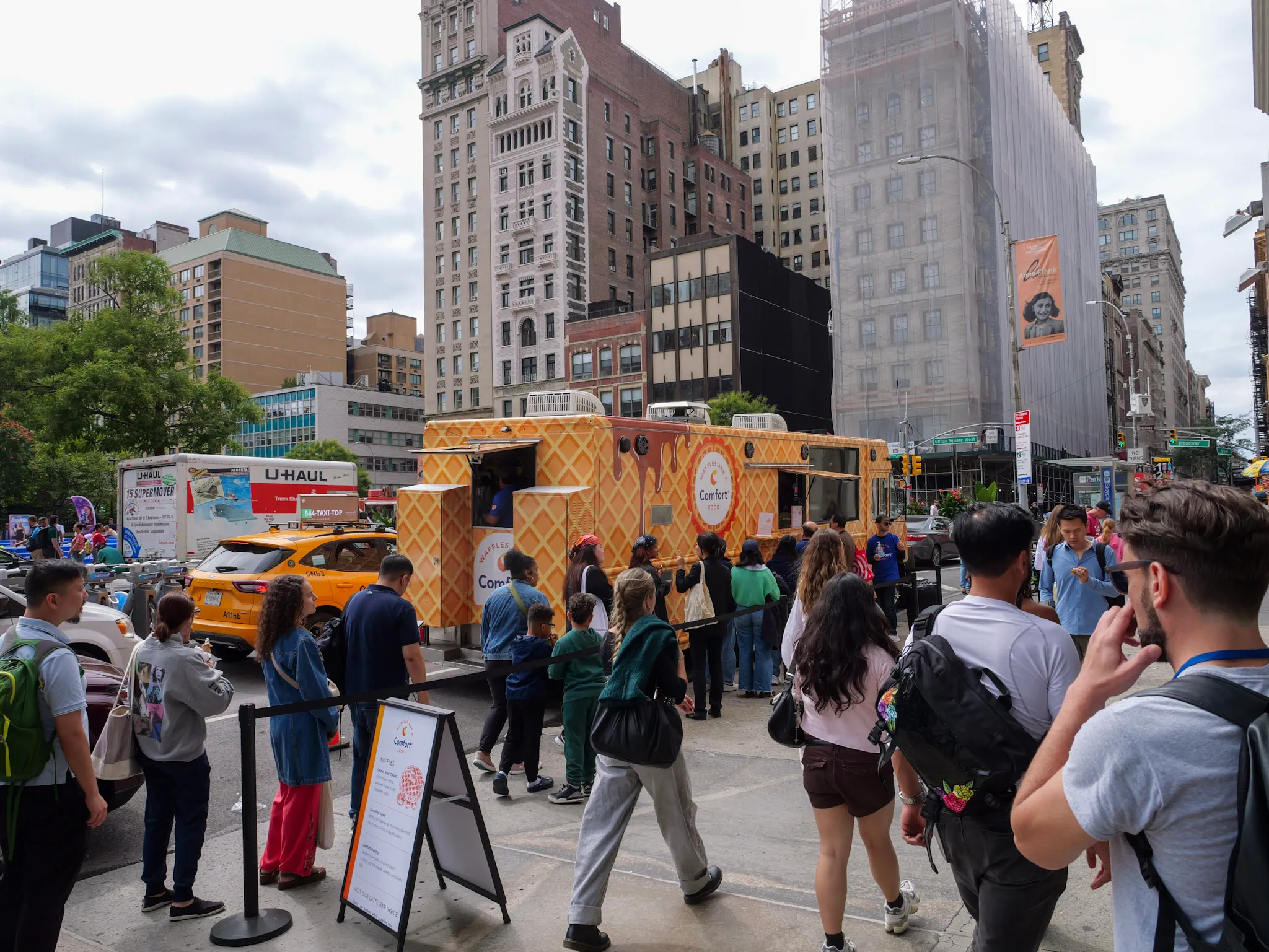 Create a multi-sensory, emotionally immersive activation for National Waffle Day by transforming a high-traffic, busy location into a calm, comforting oasis.