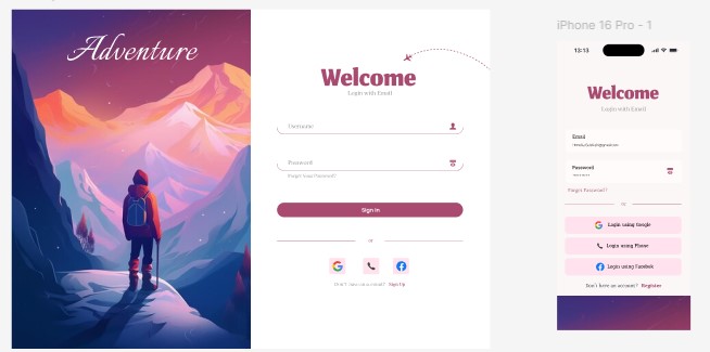 A mockup of a project