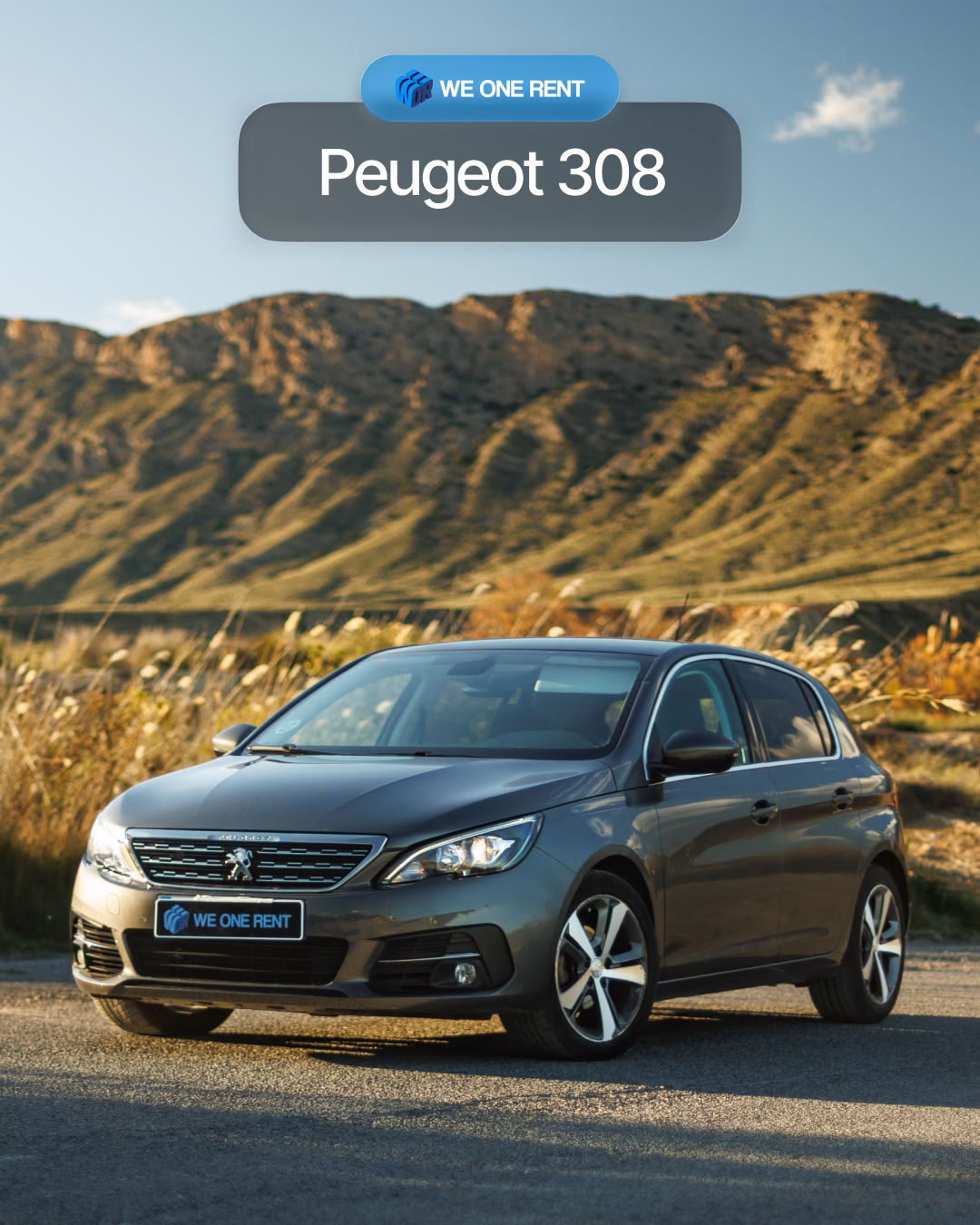 Peugeot 308 rental in Alicante - no deposit car hire Spain | WeOneRent
