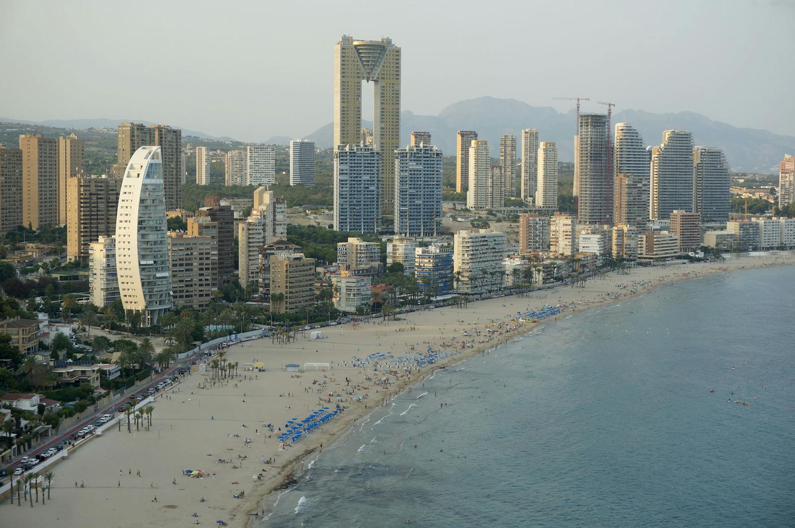Benidorm beach and skyline with Intempo tower - Alicante to Benidorm