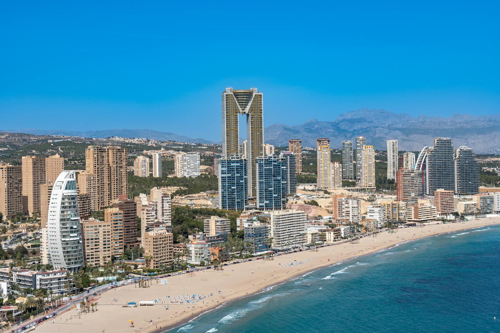 Benidorm Intempo tower beach view - car rental Spain tips