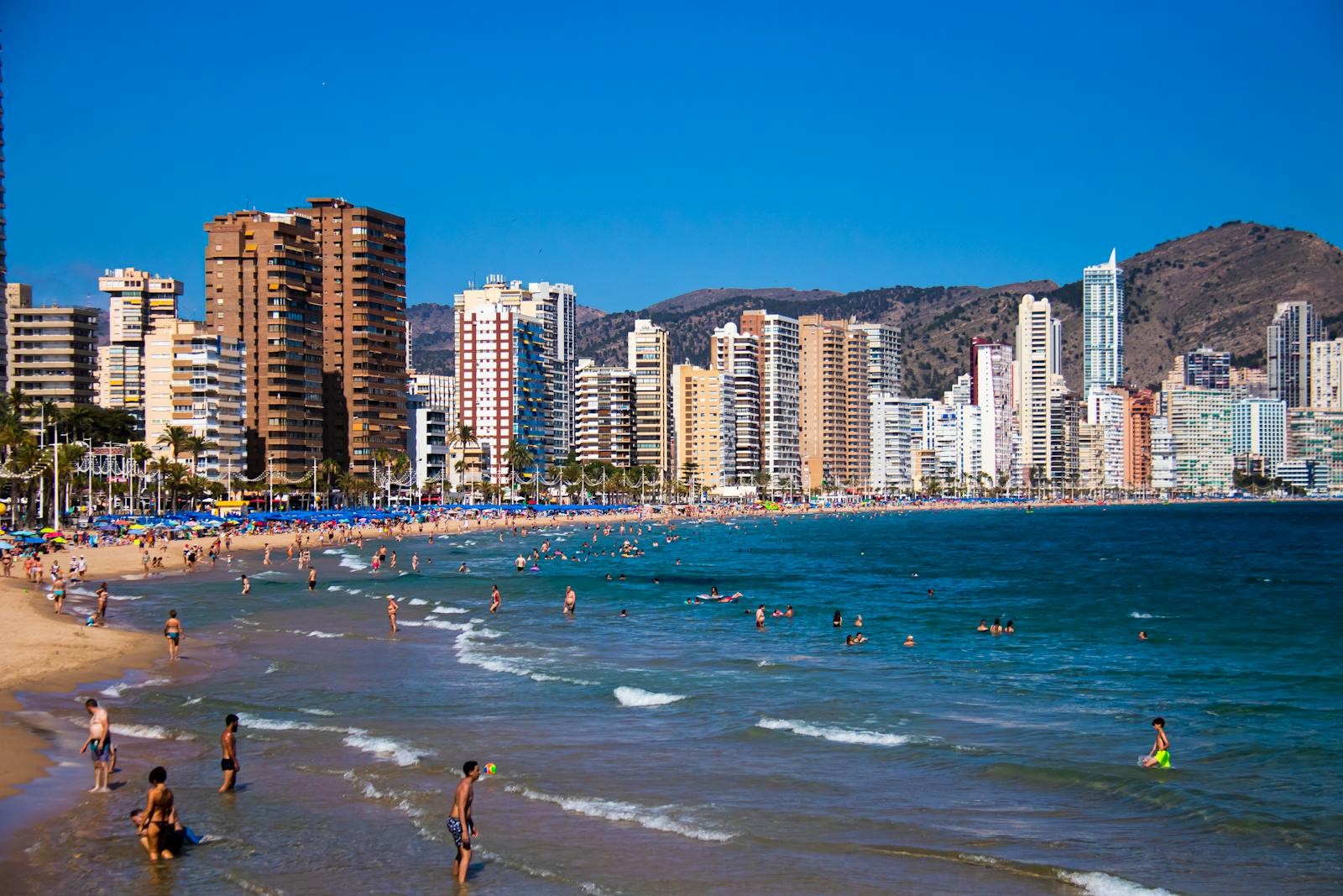 Benidorm Levante beach skyline - driving in Spain German licence