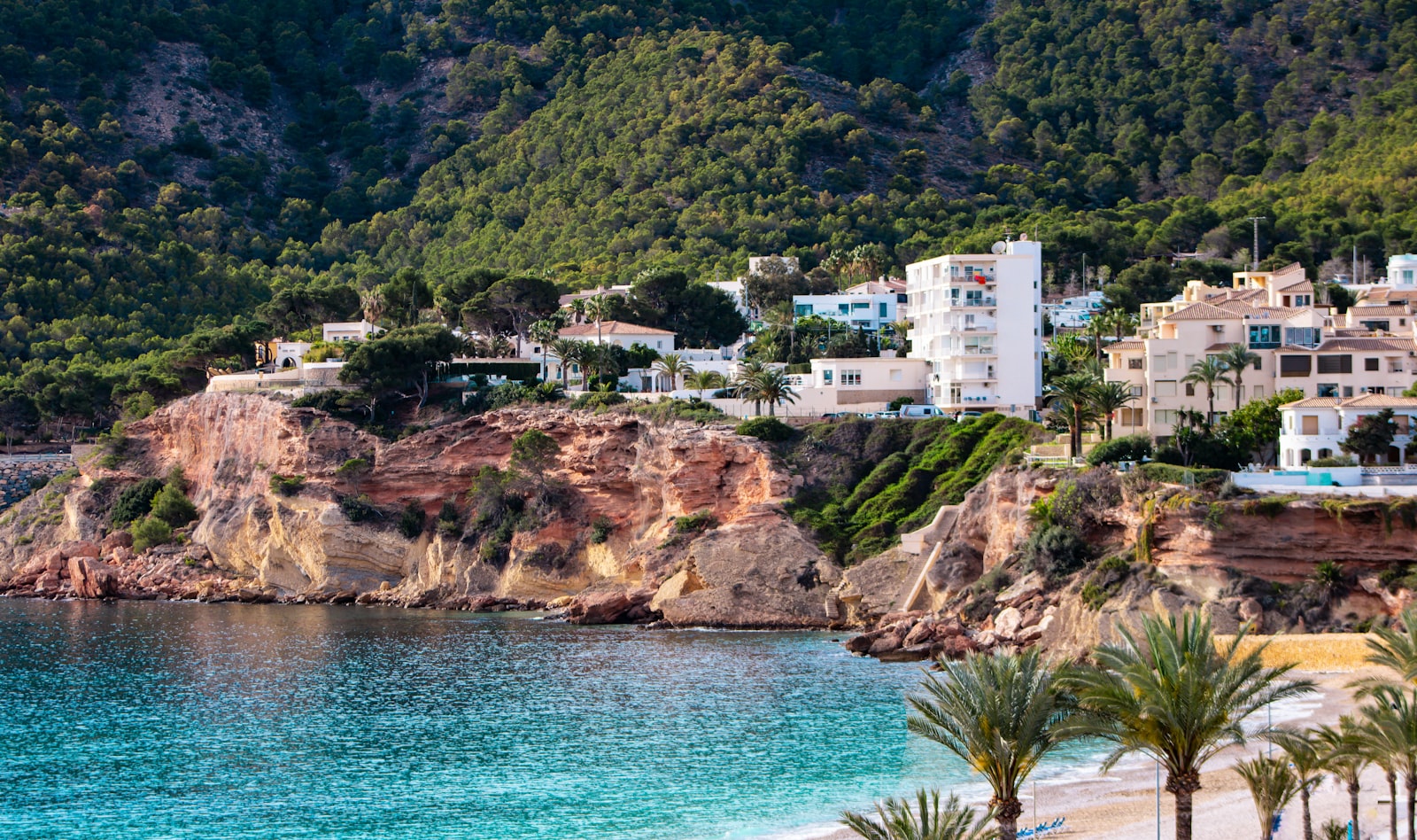 Turquoise cove and Mediterranean cliffs on the Costa Blanca, Spain