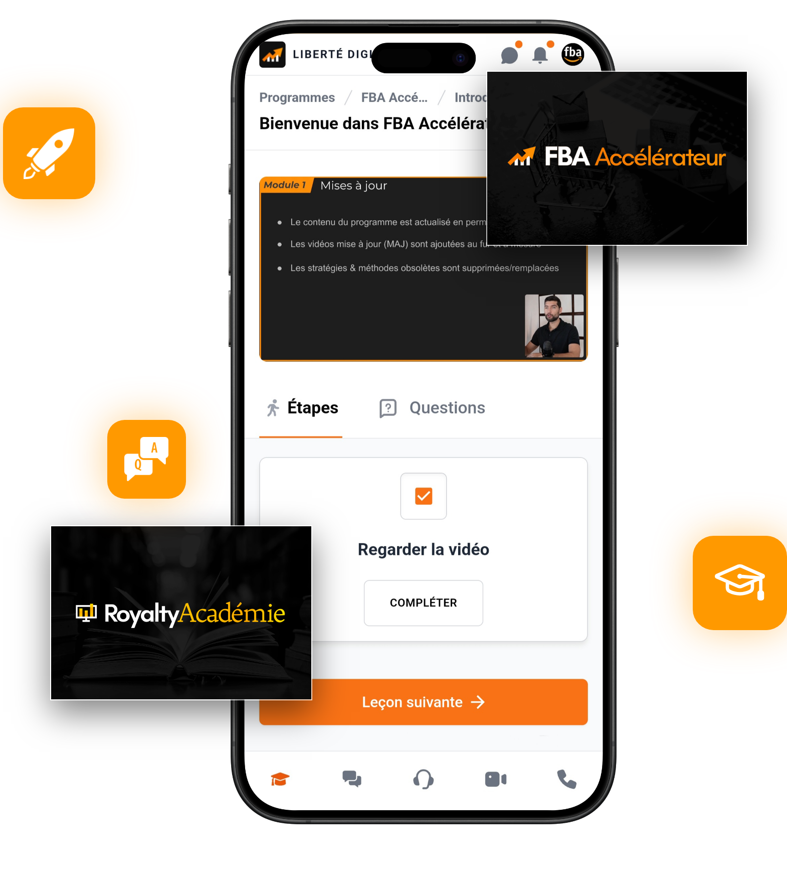 Plateforme de formation Liberté Digitale sur mobile