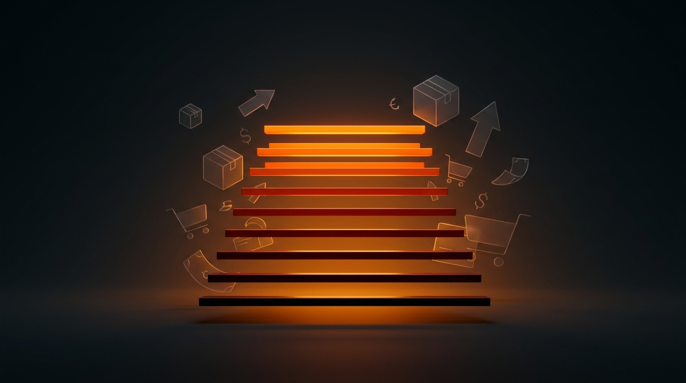 Illustration éditoriale d'un classement des business models pour gagner de l'argent sur Amazon, du pire au meilleur