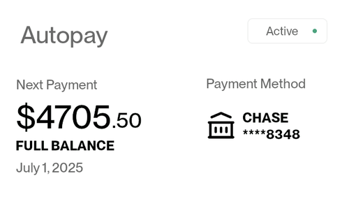A screenshot of Intelligent Autopay feature of TripleZip