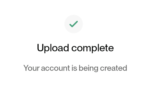 Screenshot of upload complete page in TripleZip set up