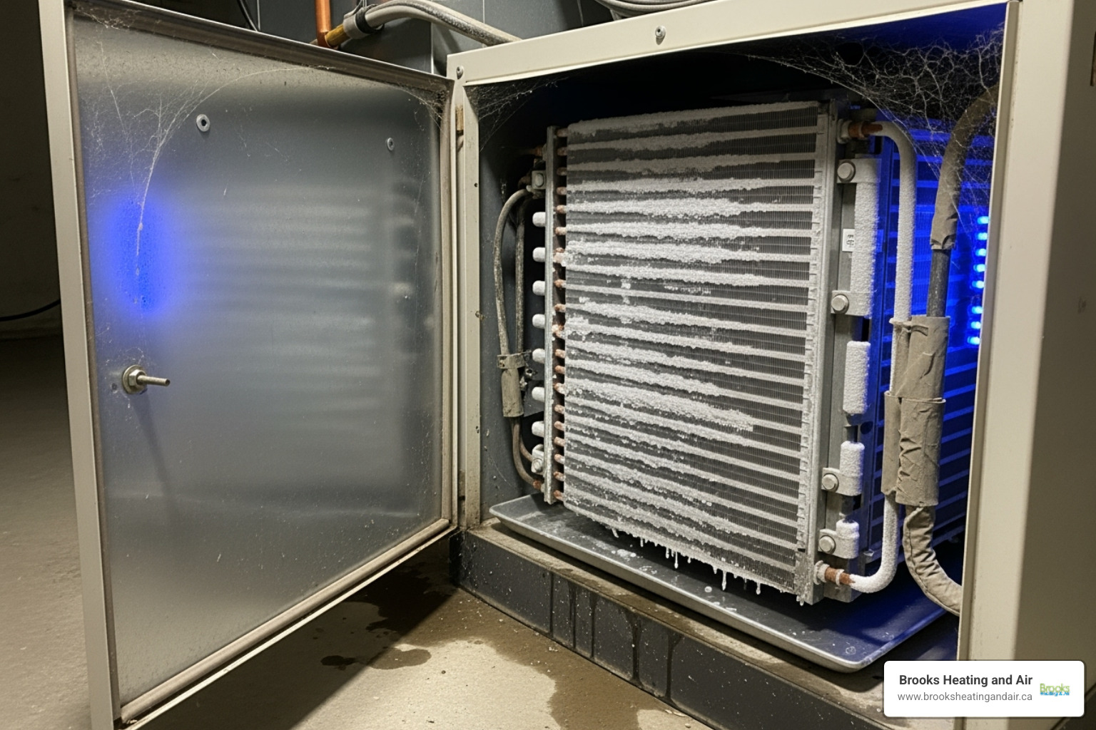 Indoor evaporator coil access panel - AC coil cleaning