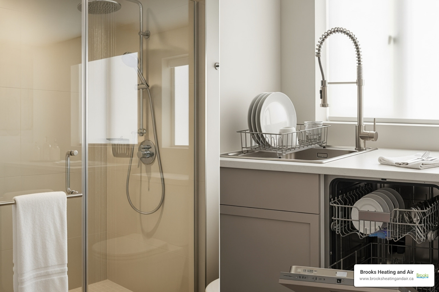 different water fixtures with their GPM ratings (shower, sink, dishwasher) - Best tankless water heater