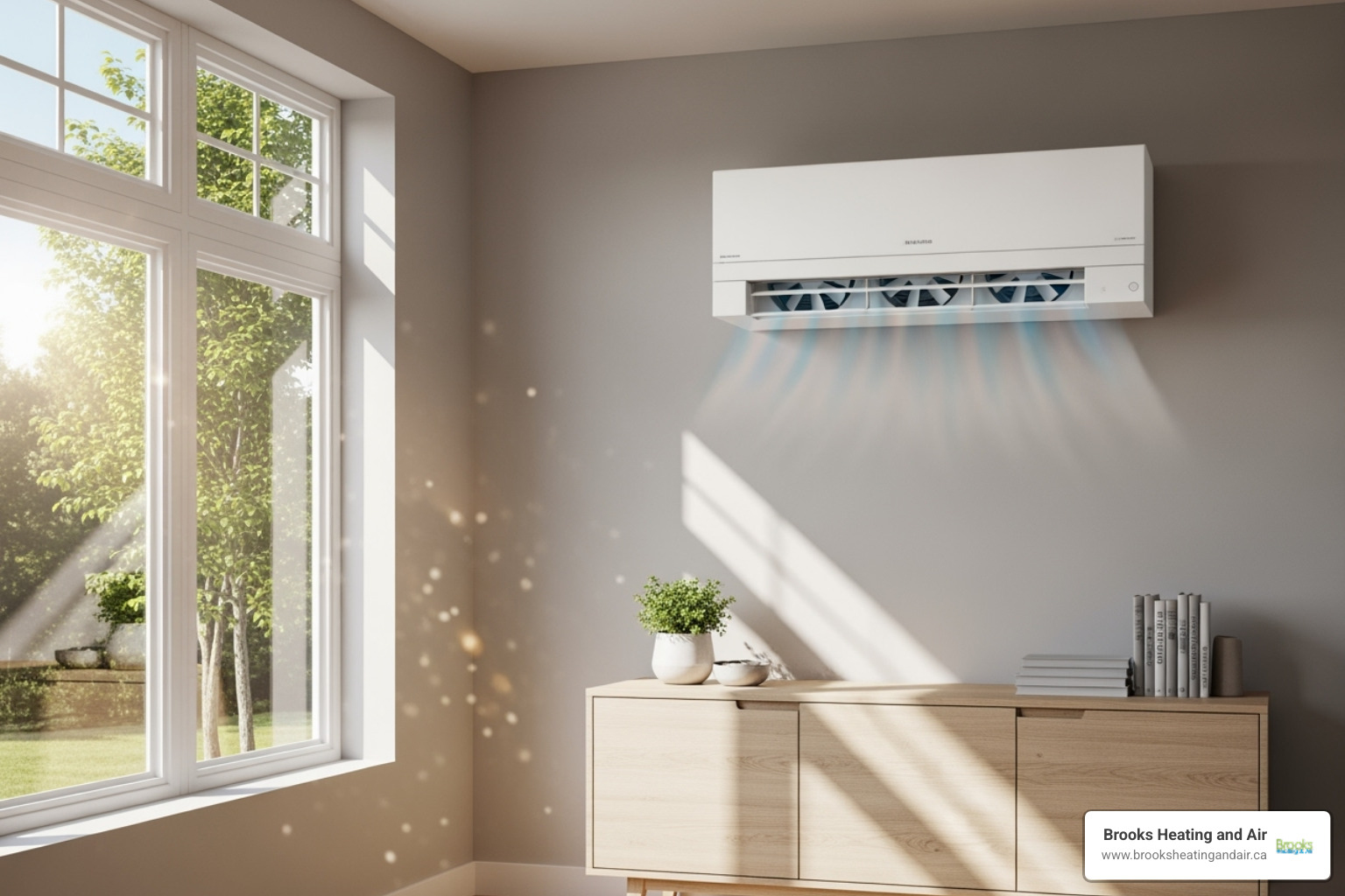 ductless mini-split unit on a wall - Milton HVAC company