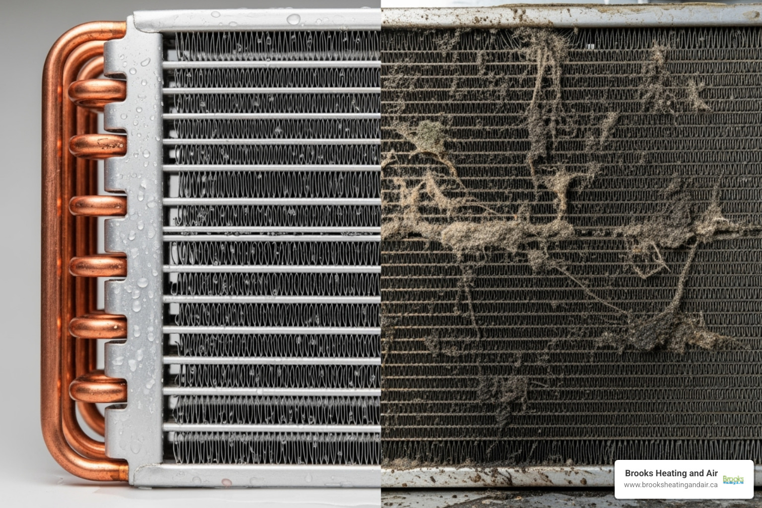 Clean HVAC coil vs moldy coil - uv light installation acton on Clean HVAC coil vs moldy coil - uv light installation acton on