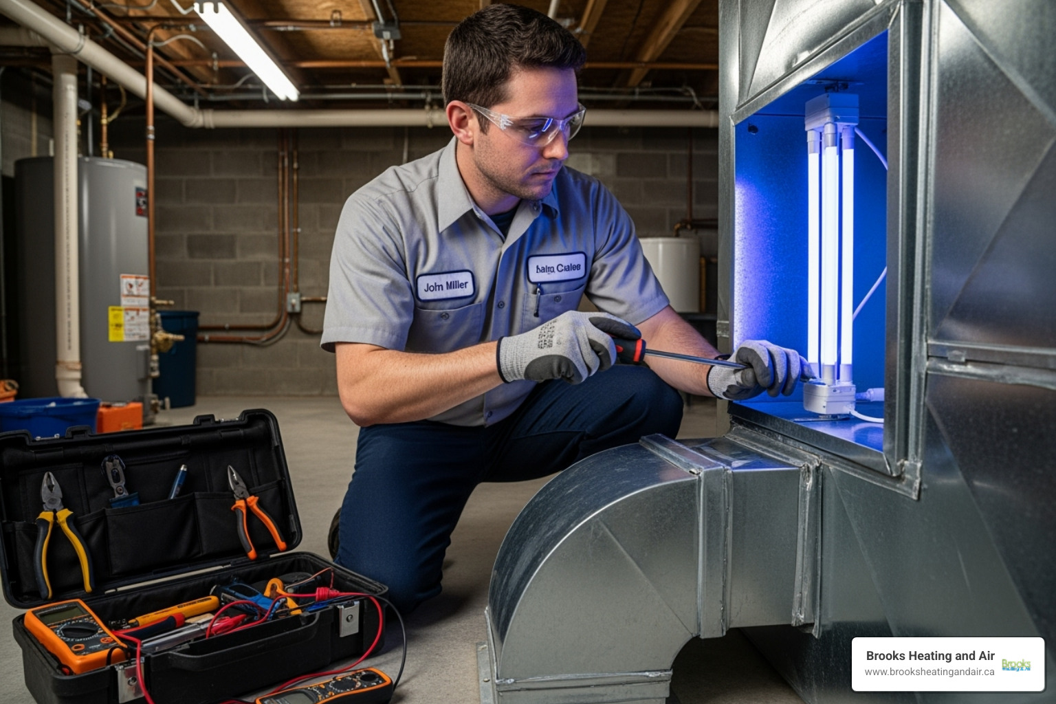 Certified technician installing UV light - uv light installation acton on Certified technician installing UV light - uv light installation acton on