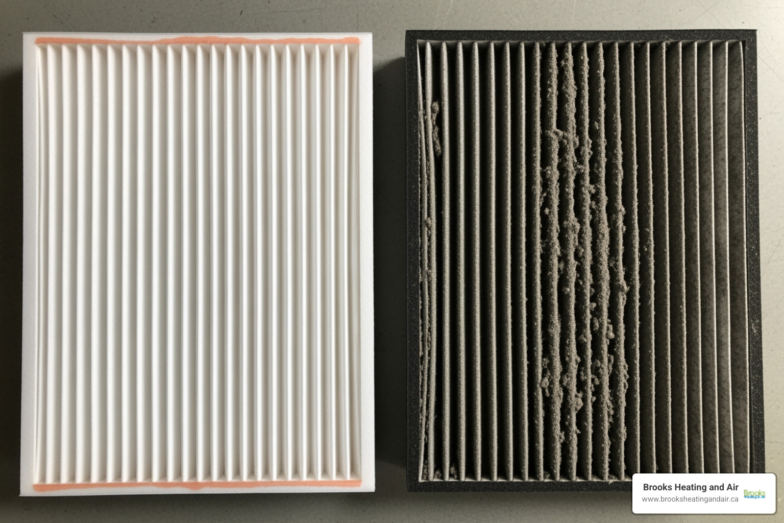 comparing a clean furnace filter to a dirty one - 24/7 heating repair acton comparing a clean furnace filter to a dirty one - 24/7 heating repair acton