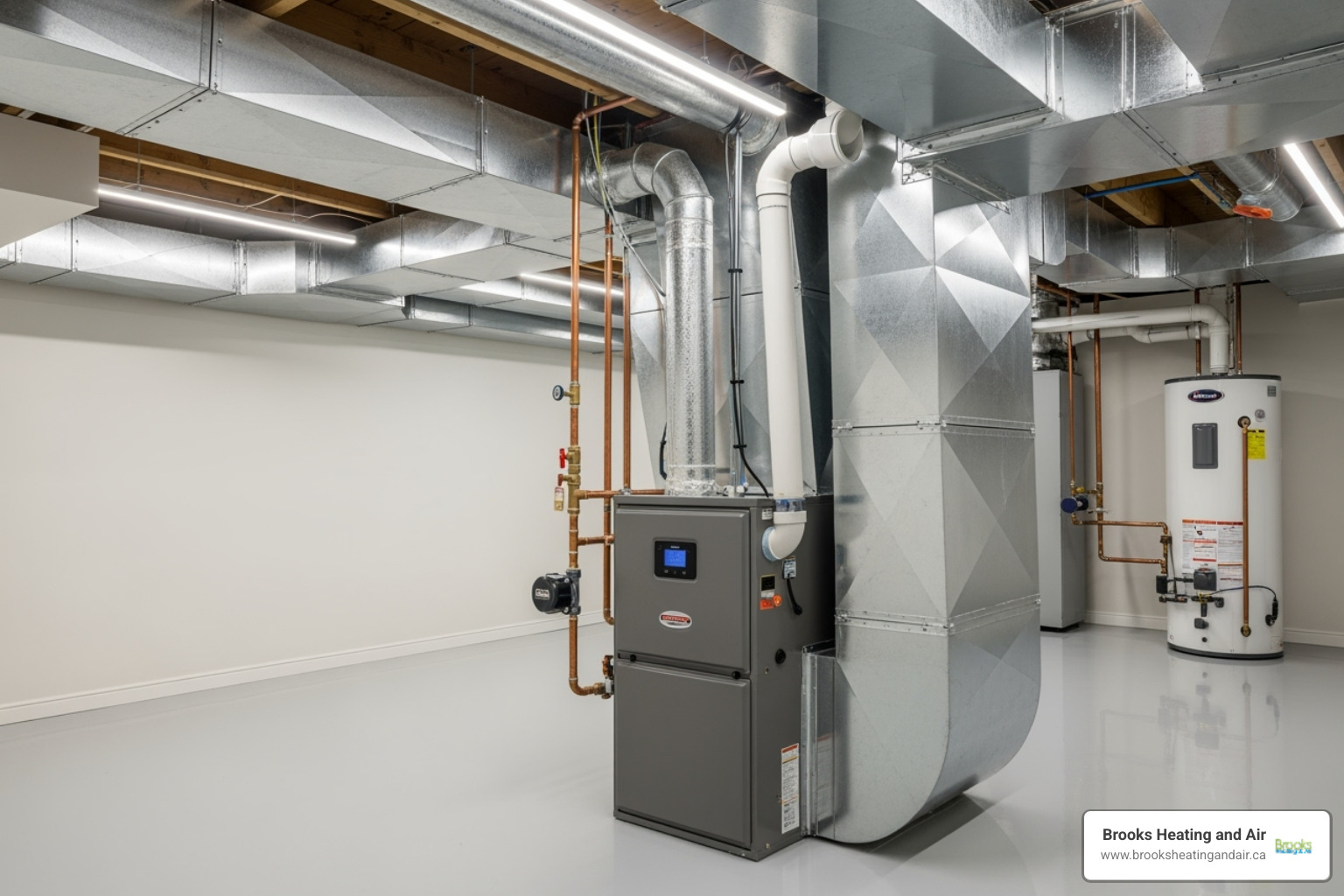 Clean, modern furnace installation - hvac company acton on