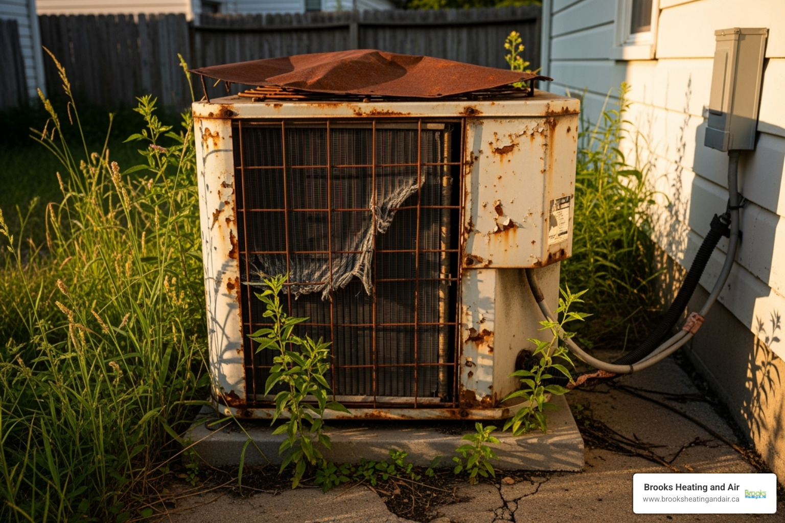 An old, inefficient air conditioner unit - air conditioner installation acton