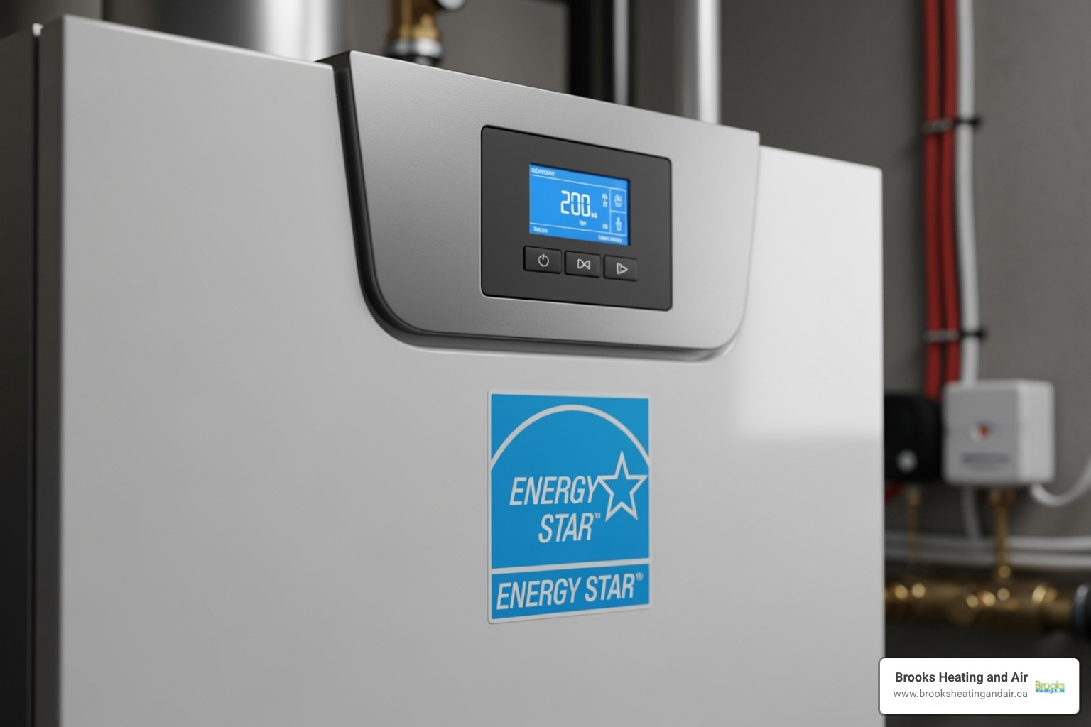 ENERGY STAR logo on a boiler unit - energy efficient boiler replacement