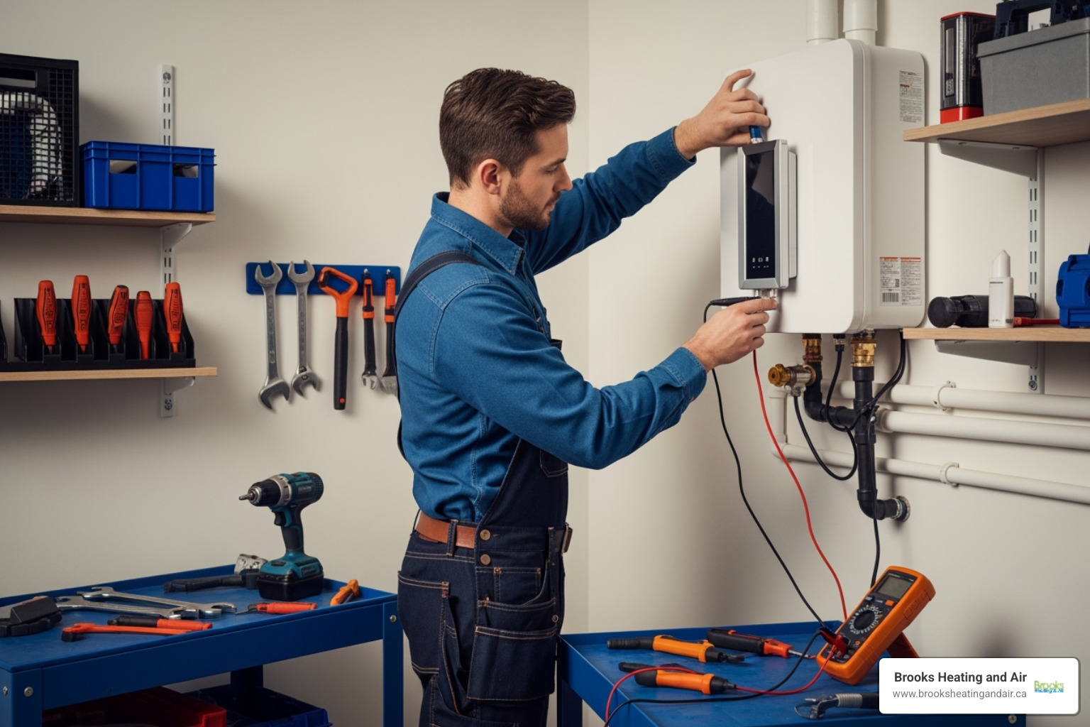 licensed technician installing tankless water heater - Tankless Water Heater Installation and Tankless Water Heater Replacement in Milton, ON