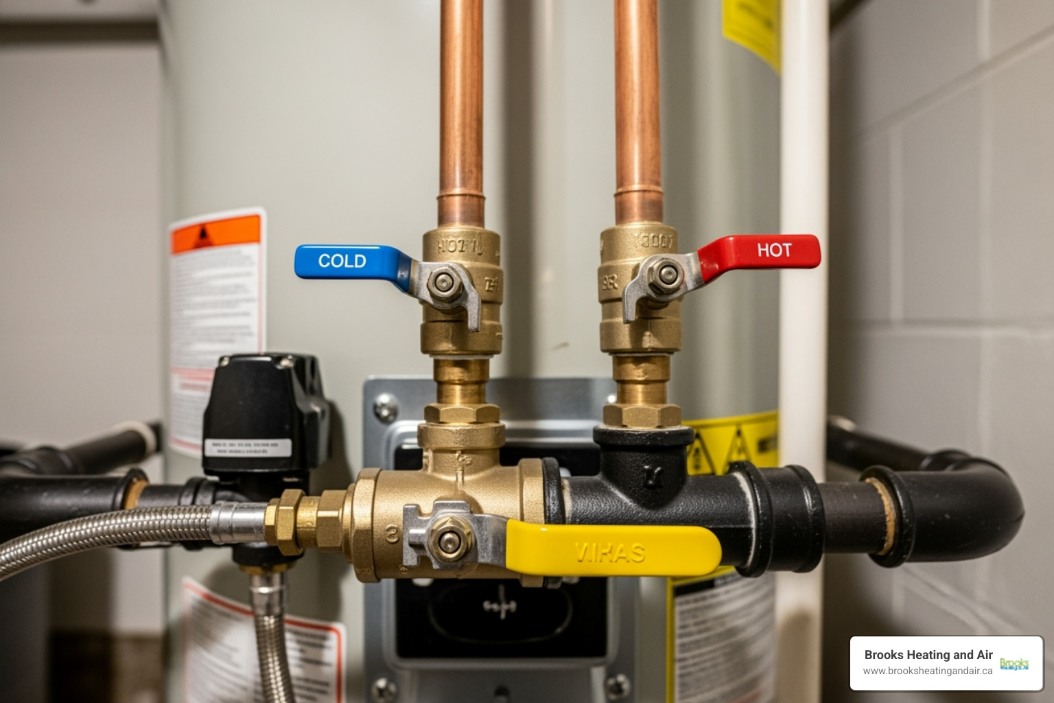 water heater's gas and water shut-off valves - fast water heater service