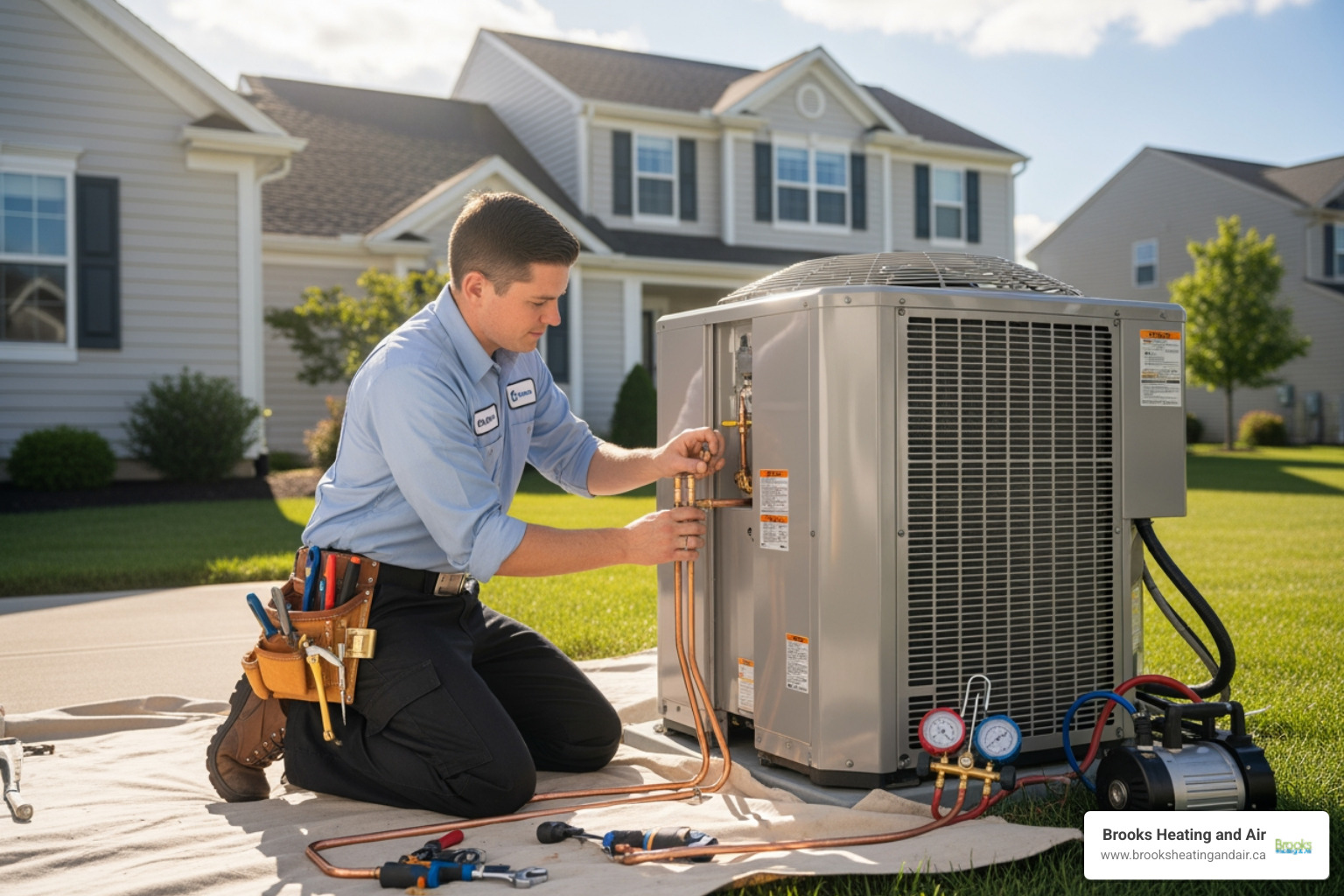 Infographic showing the heat pump installation process: home assessment, proper sizing calculations, professional installation by certified technicians, system testing in heating and cooling modes, and homeowner walkthrough with maintenance guidance - Heat pump installation company Infographic showing the heat pump installation process: home assessment, proper sizing calculations, professional installation by certified technicians, system testing in heating and cooling modes, and homeowner walkthrough with maintenance guidance - Heat pump installation company