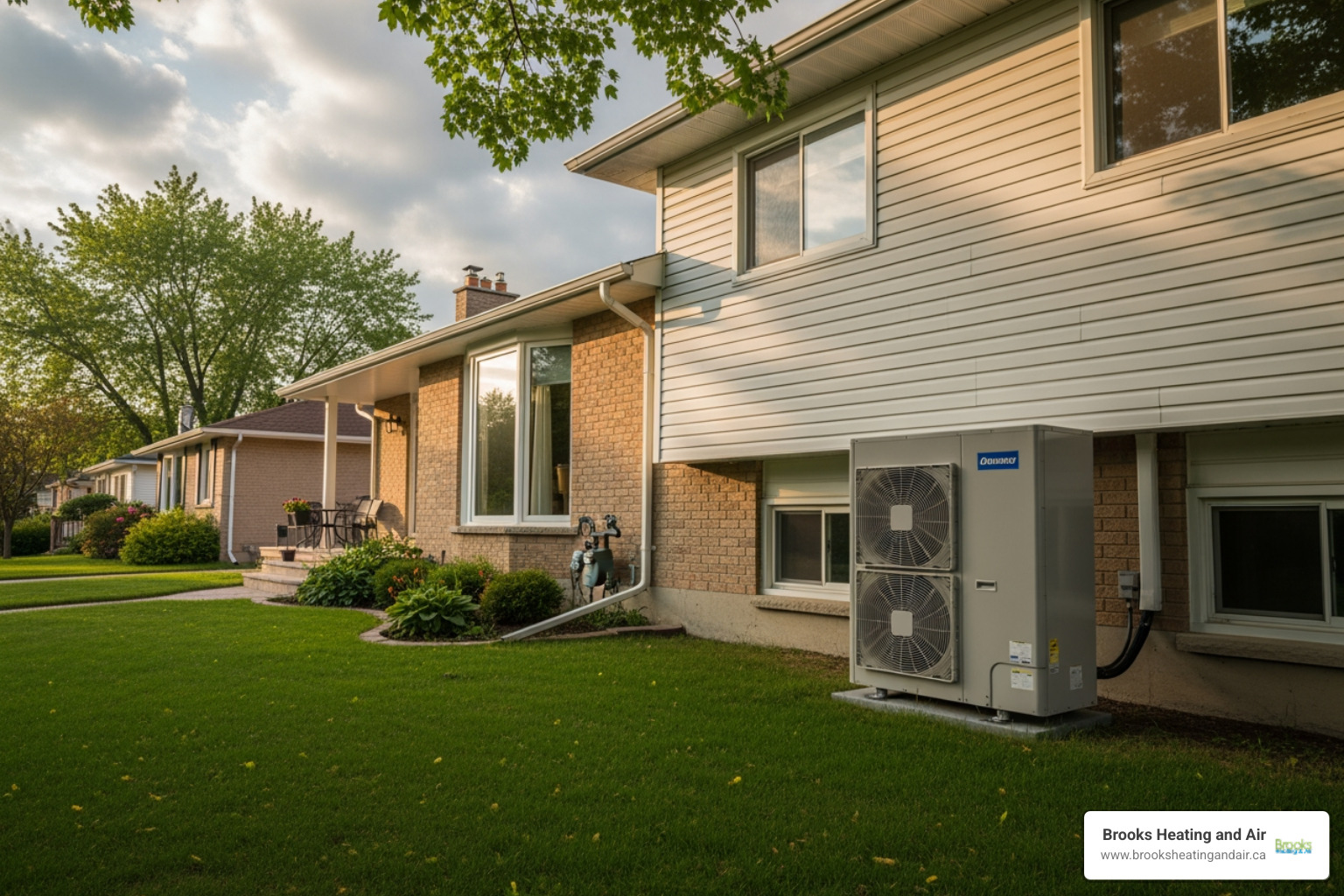 Infographic showing how modern heat pumps provide both heating and cooling by transferring heat from outdoor air into your home in winter and removing heat in summer, with efficiency ratings, annual cost savings of $1,200-$1800, and available Ontario rebates up to $7,100 - best heat pump replacement in acton, on Infographic showing how modern heat pumps provide both heating and cooling by transferring heat from outdoor air into your home in winter and removing heat in summer, with efficiency ratings, annual cost savings of $1,200-$1800, and available Ontario rebates up to $7,100 - best heat pump replacement in acton, on