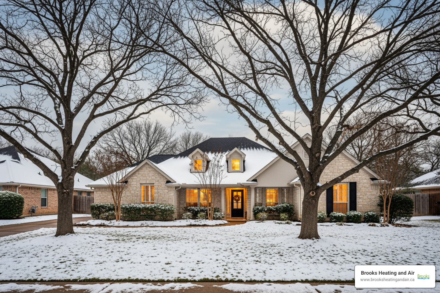 cozy Georgetown home in winter - fast heating repair Georgetown