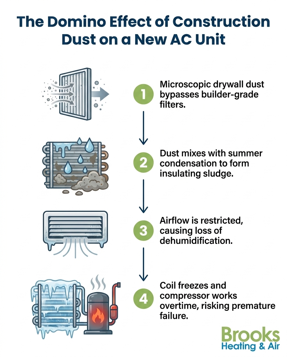 The Domino Effect of Construction Dust on a New AC Unit