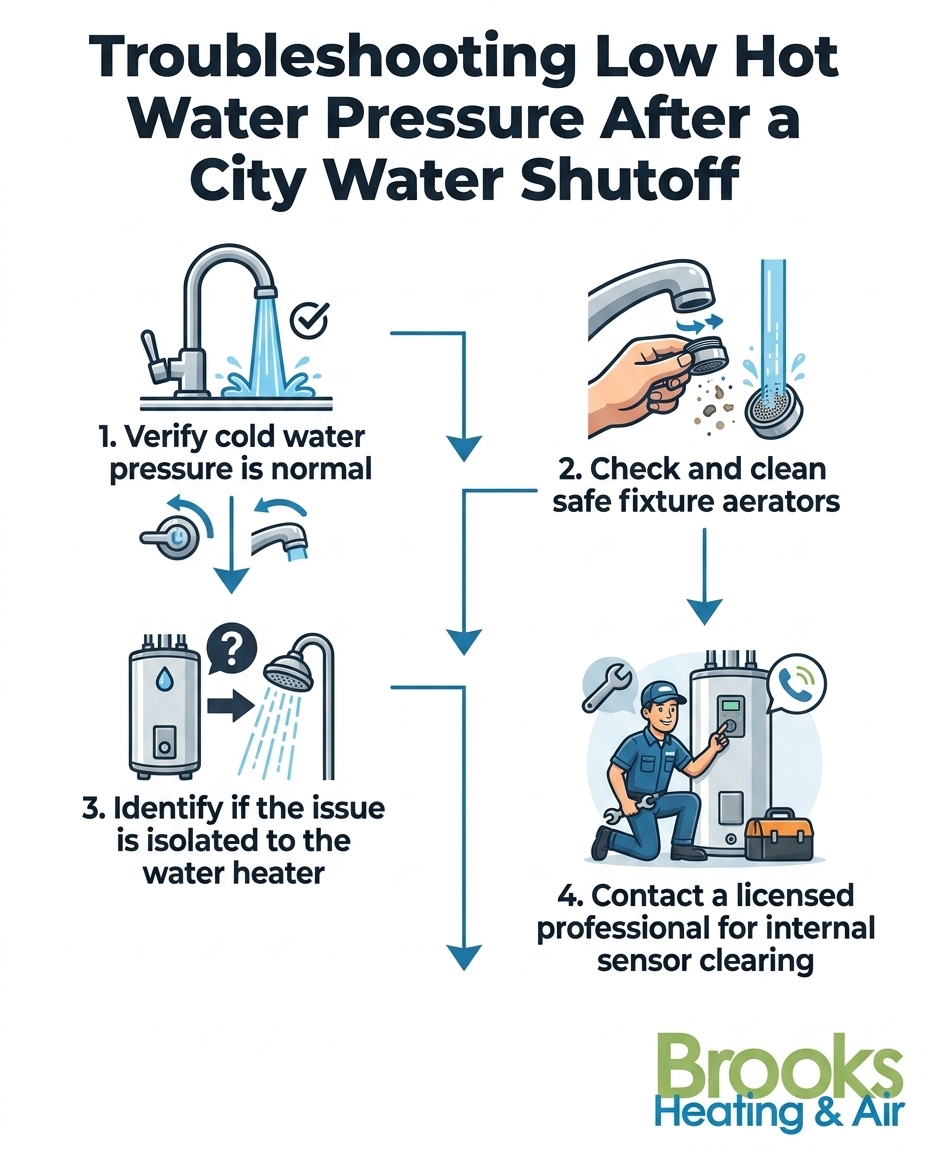 Troubleshooting Low Hot Water Pressure After a City Water Shutoff