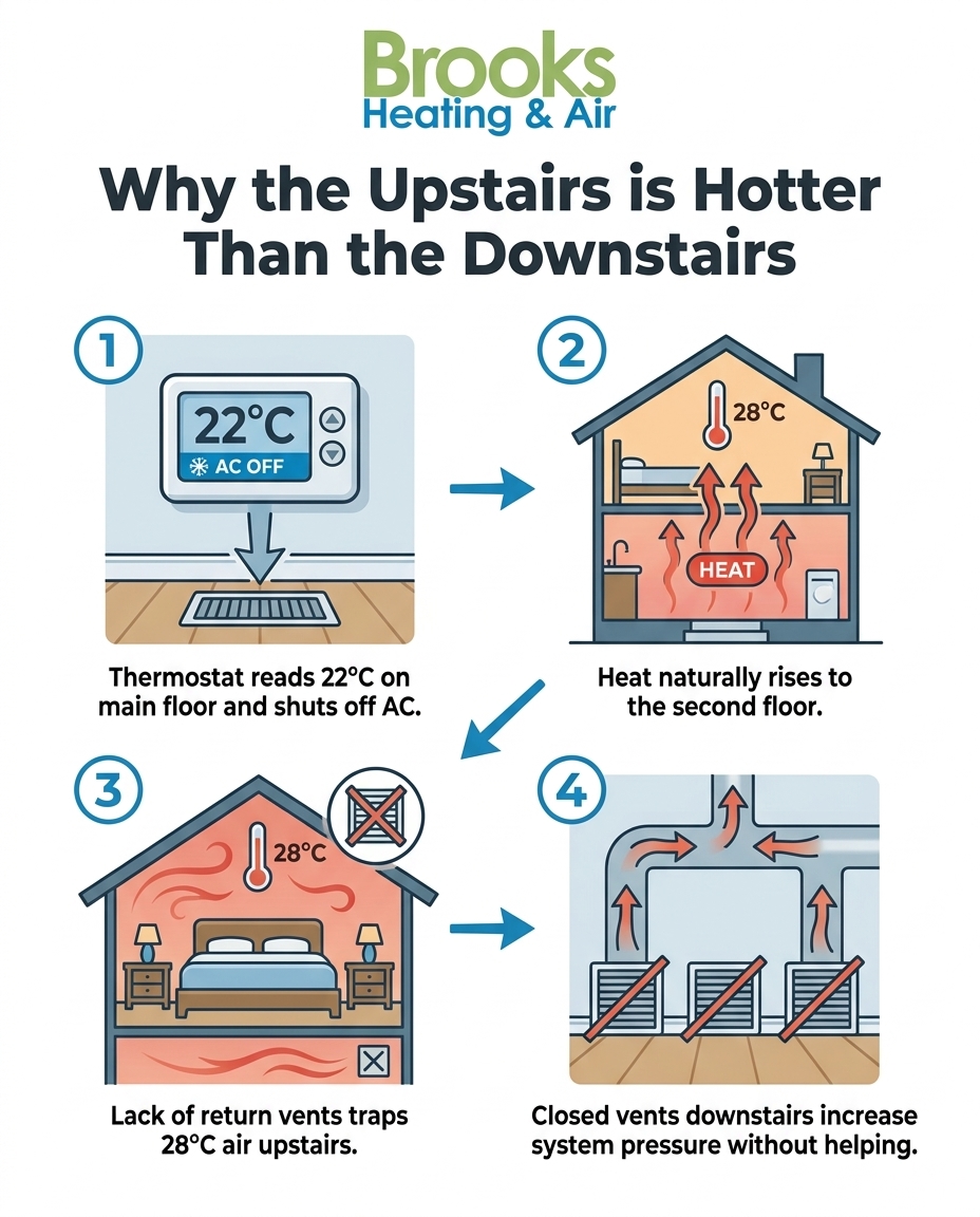 Why the Upstairs is Hotter Than the Downstairs