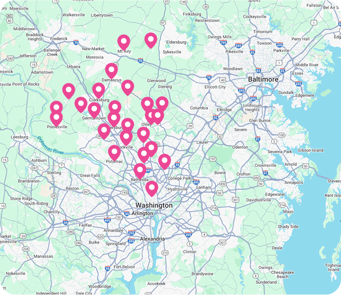 Service Area Map Showing Coverage for HVAC Services