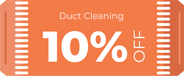 Orange coupon offering 10% off duct cleaning services