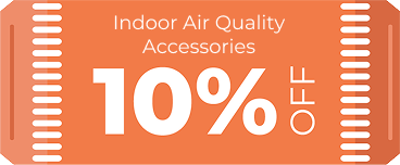 Orange coupon offering 10% off Indoor Air Quality Accessories