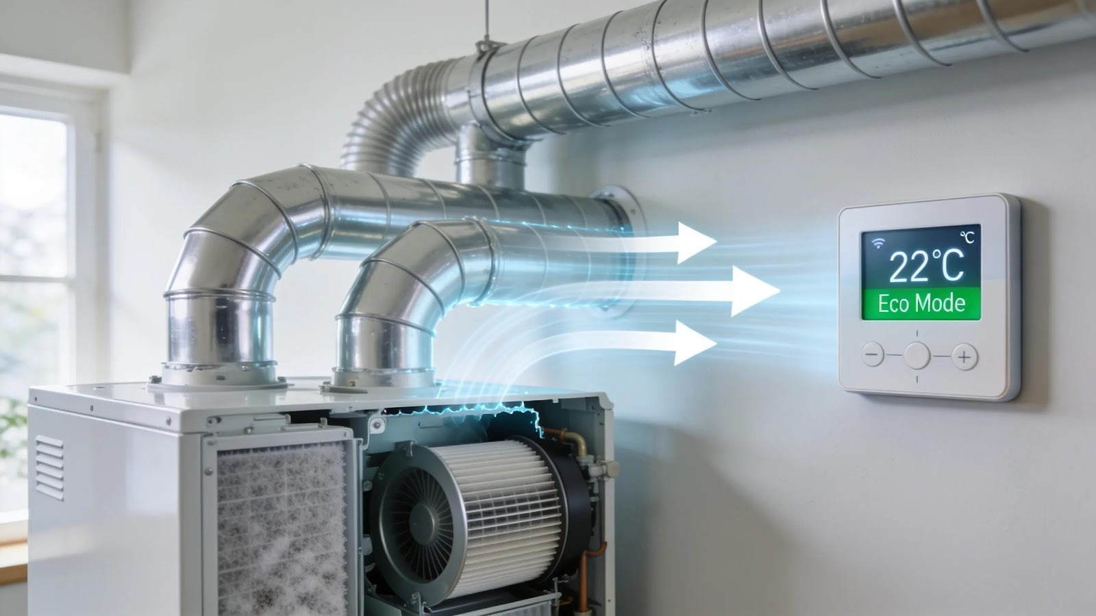 Modern HVAC system showcasing clean ducts for enhanced efficiency and longevity