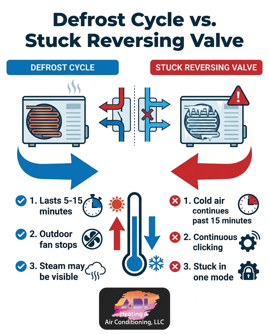 Defrost Cycle vs. Stuck Reversing Valve