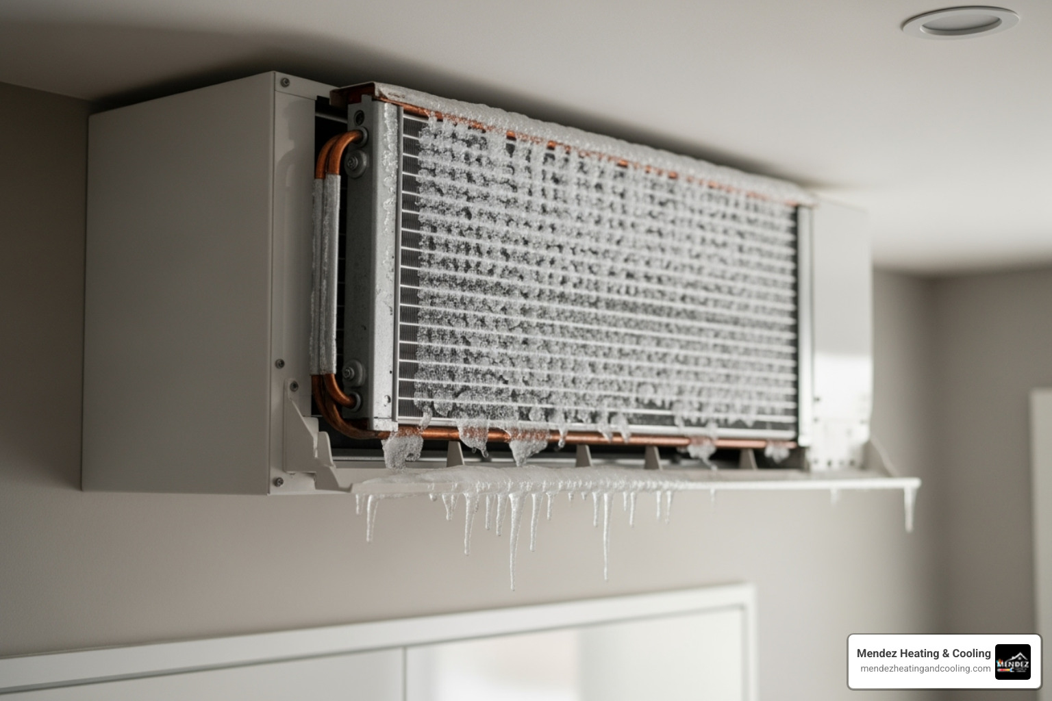 mini split unit with ice forming on the coils - mini split repair in warrington pa