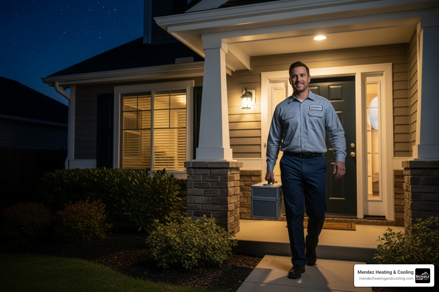 friendly technician arriving at night - 24 hour furnace service in easton, pa friendly technician arriving at night - 24 hour furnace service in easton, pa