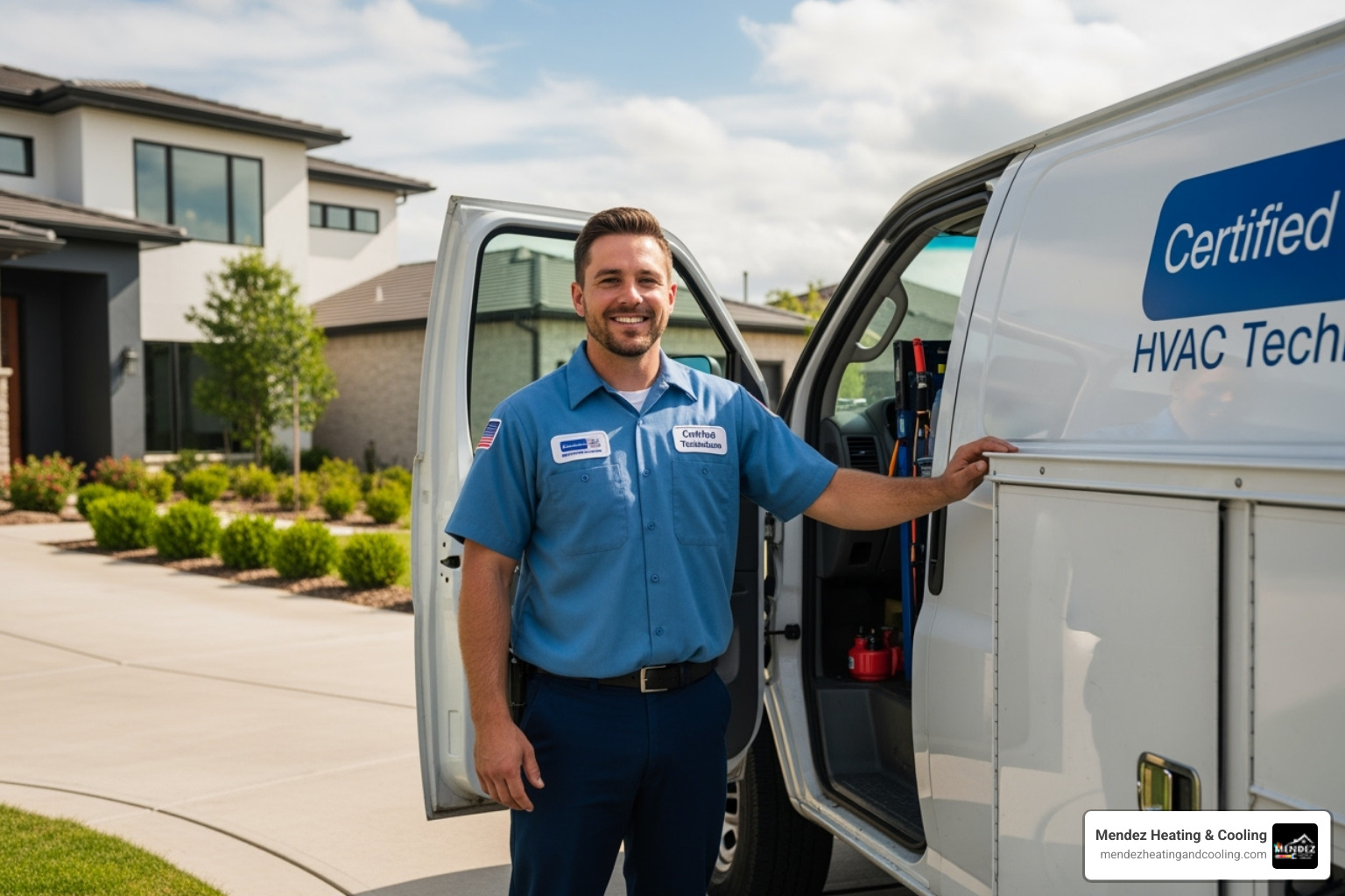 friendly certified HVAC technician by service van - local furnace company in easton, pa friendly certified HVAC technician by service van - local furnace company in easton, pa