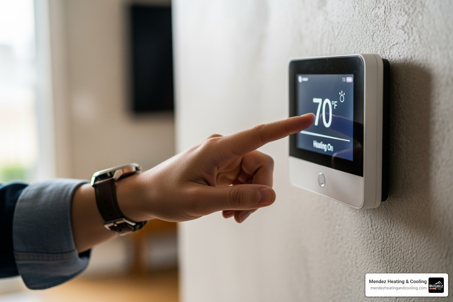 homeowner checking thermostat - furnace blowing cold air in easton, pa homeowner checking thermostat - furnace blowing cold air in easton, pa