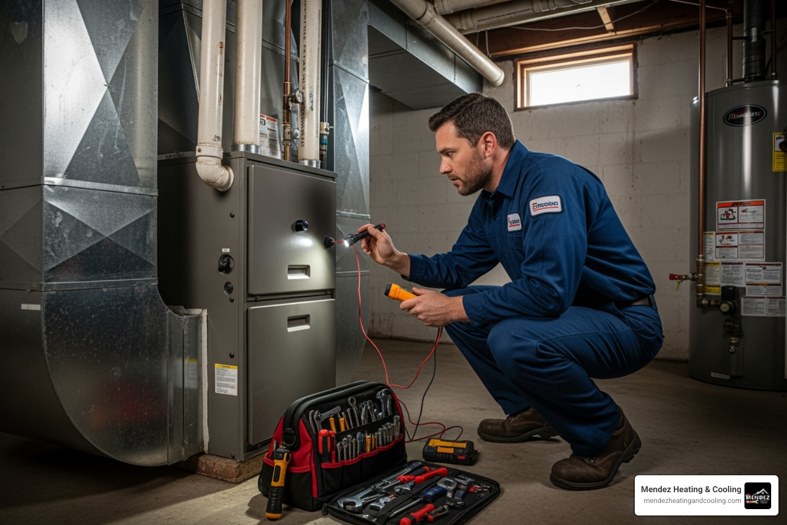professional HVAC technician working on furnace - furnace blowing cold air in easton, pa professional HVAC technician working on furnace - furnace blowing cold air in easton, pa